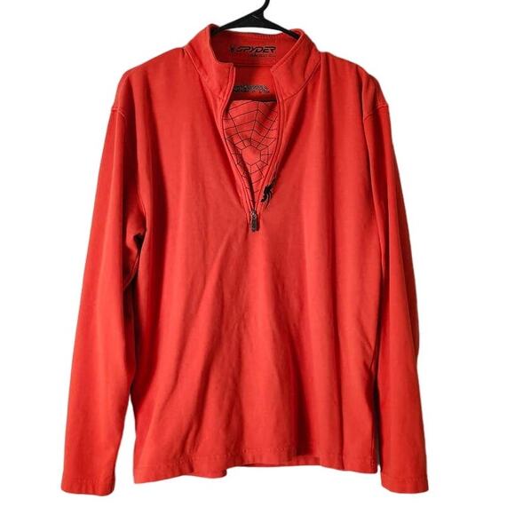 Spyder Sweater Women's Size medium Red 1/4 Zip Pullover Mock Neck - Picture 1 of 5